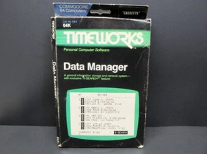 Data Manger, Commodore 64, Cassette, Timeworks 1983, Never Used - Picture 1 of 11