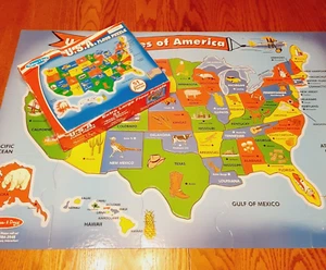 Melissa & Doug Extra Large Floor Puzzle USA Map 51 Easy Clean Jumbo Pieces - Picture 1 of 12