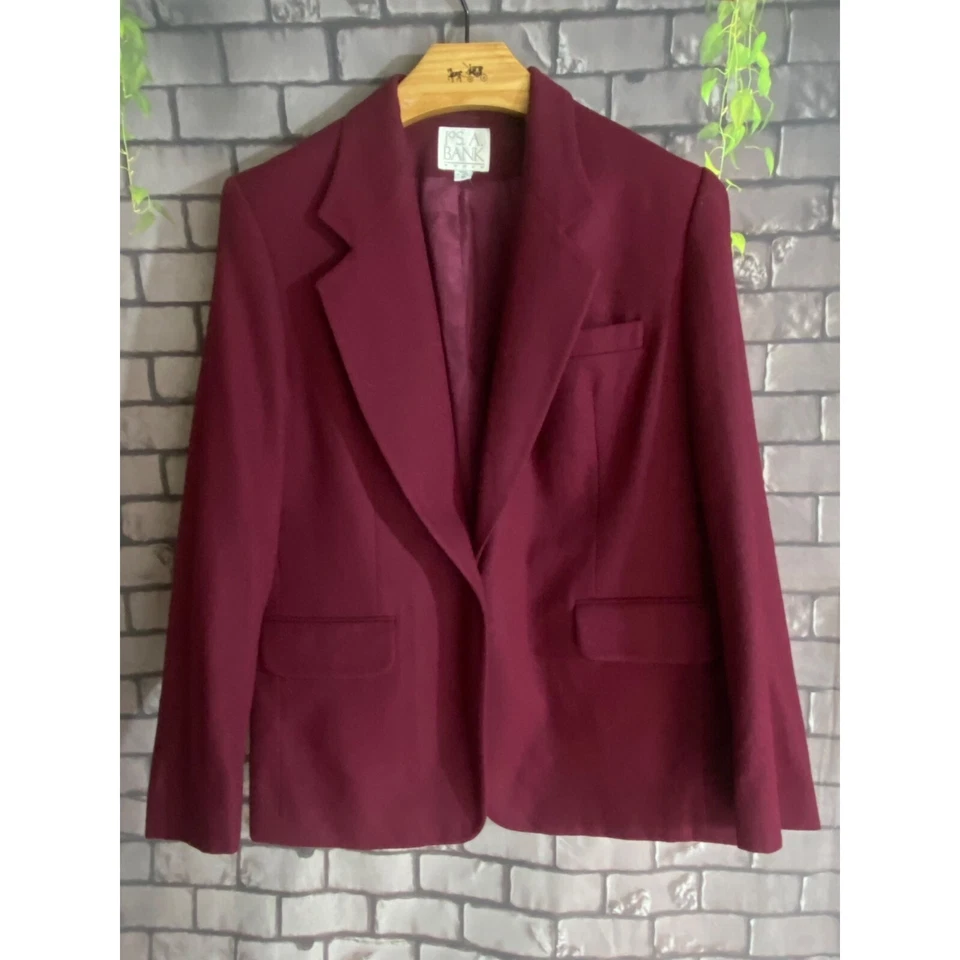 Joseph A. Blazer Banks Merlot Lana Un Botón 12 Foto 1 de 4