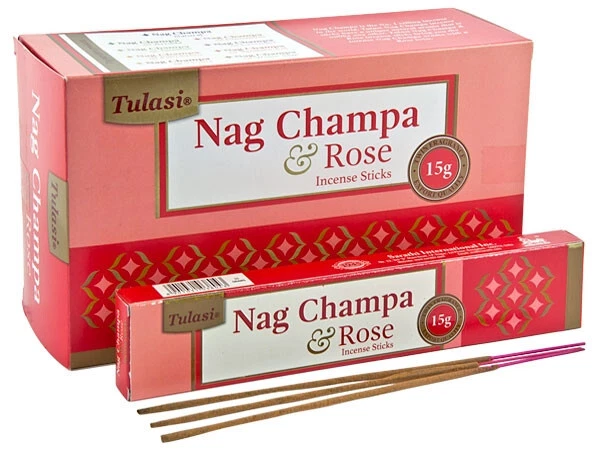 Tulasi Nag Champa  incense sticks | Rose | [6 Pack of 15 stick] 90 - Image 1 of 1