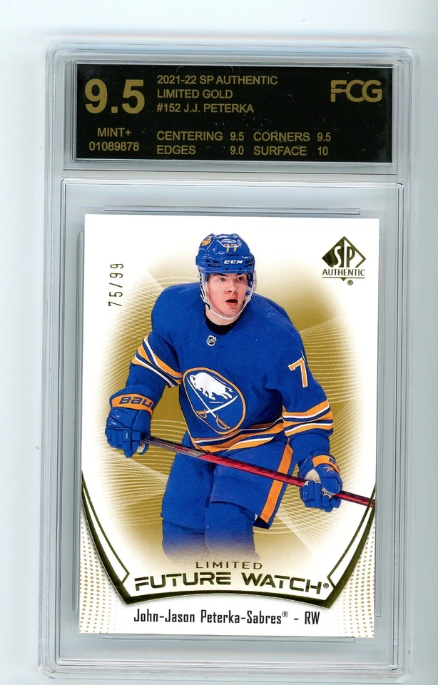 2021-22 SP AUTHENTIC #152 FUTURE WATCH GOLD /99 JOHN-JASON PETERKA - FCG 9.5 GEM - Image 1 of 1