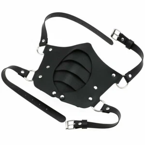 Gothic Masquerade Fetish PU Leather Face Mask Cosplay Punk Party Roleplay Props - Picture 1 of 8