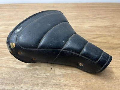 VTG Made in England Black Bicycle Bike Saddle Seat Leather Metal Springs as-is - Image 1 of 4