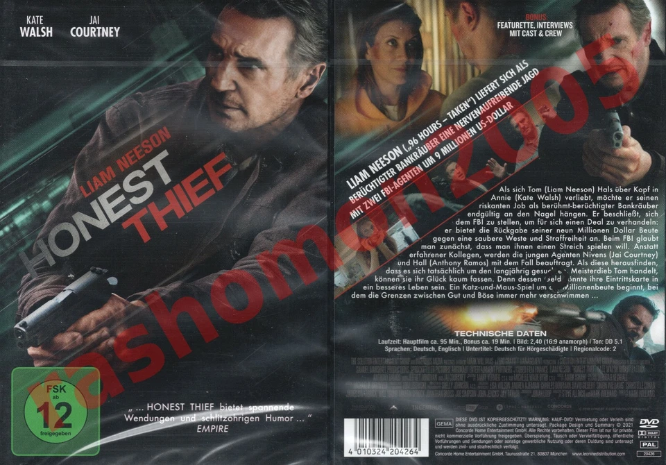 DVD R2 HONEST THIEF (2020) Liam Neeson Kate Walsh Jai Courtney Region 2 PAL NEW - Image 1 of 1