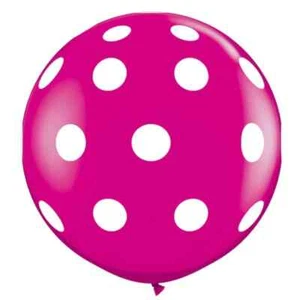 Qualatex 36" (3ft) Wild Berry Polka Dot print Round Latex Balloon x1 - Picture 1 of 1