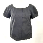 Theory Black Button Down Short Sleeve Top Size 2.