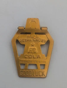 Vintage Drink Royal Crown Cola Good Luck Brassytone Moneyclip - Picture 1 of 4