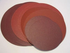 180mm (7") Alum. Oxide Sanding Discs - S/ADHESIVE or HOOK & LOOP -Various Grits - Picture 1 of 5
