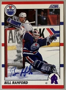 BILL RANFORD, TARJETA DE PUNTUACIÓN 100 % AUTÉNTICA AUTOGRAFIADA 1990-1991, ¡LEYENDA DEL HOCKEY! - Imagen 1 de 1
