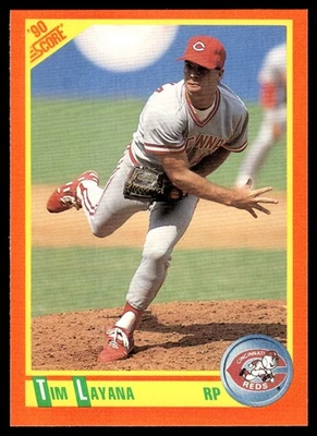 1990 Score Rookie & Traded Tim Layana Rookie Cincinnati Reds #107T - Image 1 of 2
