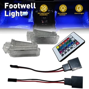 2X LED Footwell Courtesy Luggage Trunk Light RGB For Audi A1 A2 A3 8P A4 B7 B8 - Picture 1 of 14