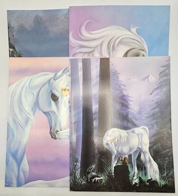 Vintage Mead Portfolio Fantasy Unicorn Folders ~  1980s 1990s ~ Lot Of 4 - Image 1 of 4