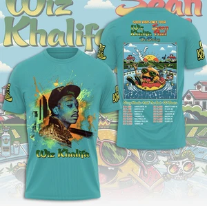 Wiz Khalifa 2025 Good Vibes Only Tour 3D Aop T-Shirt - Picture 1 of 2