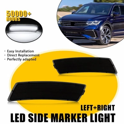 2X luzes indicadoras laterais de LED fumaça para 2018-23 Volkswagen Tiguan 2012-19 Beetle EXC - Imagem 1 de 4