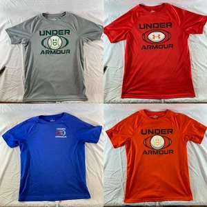 Under Armour Youth Boys T-Shirt Lot (4) Size YMD Y/M Athletic Baseball Football - Picture 1 of 16