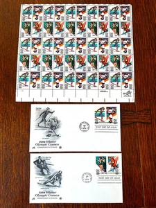 US 1984 Sc 2067-70 Winter Olympics Full Pane of 50 +2 Artcraft Unaddressed FDCs - Picture 1 of 2