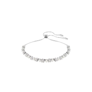 (W) Swarovski Matrix Bracelet Crystal Pearl Round Cut White Rhodium Plated - Picture 1 of 1