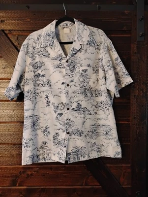 Vintage 60's 70's Liberty House White Poly Cotton Blend Men's Hawaiian Shirt L - Image 1 of 4