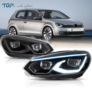 VLAND LED Projector Headlights For 2010-2014 Golf 6 MK6 Front Lamps w/Animation - Picture 1 of 16