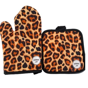 Backofenhandschuh mit Topflappen Animal print - Ofenhandschuh -Topfhandschuh OVP - Bild 1 von 2