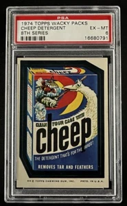1974 Topps Wacky Packs Packages Cheep Detergent PSA 6 EXMT Series 8 Tan Back - Picture 1 of 2
