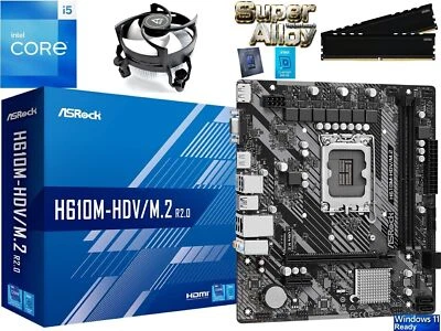 Aufrüstkit PC Bundle Intel Core i5-12400F bis 64GB DDR4 mit TPM 2.0 ASRock H610M - Bild 1 von 4