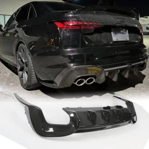 For Audi A4 Sline /S4 B9.5 2020-23 Dry Carbon Rear Bumper Diffuser Lip Body kits - Picture 1 of 12