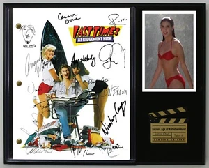Pantalla de placa de madera Fast Times Ridgemont alta reproducción firmada guión de película - Imagen 1 de 7