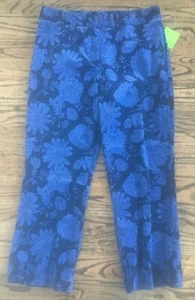 NWT Lilly Pulitzer Bright Navy Chowdah Corduroy Mari Cropped Pant 12P $145 - Picture 1 of 4