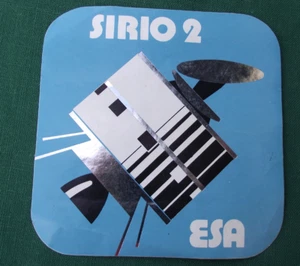 1982 Farnborough Airshow ESA Sirio 2 Space Agency Satellite Sticker Decal - Picture 1 of 1