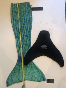 Fin Fun Girls Youth jr Blue Purple green Mermaid Tail & Fin Board 40” tail - Picture 1 of 5