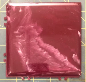 NOS 1 PIECE PITTSBURGH INTERLOCK VTG PLASTIC TILE DUBONNETT MARBLE4 1/4” MAROON - Picture 1 of 4