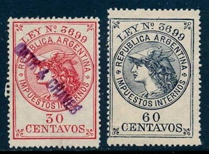 1898 Argentina Internal Revenue stamps, Sombreros, used, unused - Picture 1 of 4