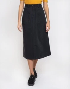 Falda vaquera larga THINKING MU Valentina Long negra - Imagen 1 de 2