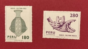 Estampillas de Perú #749, 749B sin usar NH 1982 Huaco - Cultura Inca, Nazca - Imagen 1 de 3