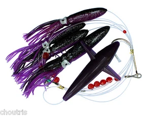 TACKLEWORKS Daisy Chain Tuna Mahi BLACK PURPLE and FREE TACKLE BAG - Picture 1 of 2