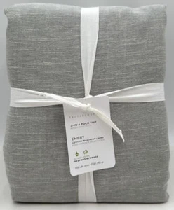 Pottery Barn Emery Poletop Doublewide BLACKOUT Drape 100 x 96 Mineral Blue - Picture 1 of 2