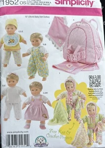 Simplicity 15” Doll Sewing Pattern OS. 1952 UNCUT and UNUSED FF - Picture 1 of 3
