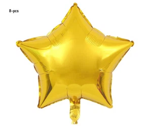 Gold Star Balloons 18" (8 Pcs) Mylar Helium Foil for Birthday, Baby Shower - Picture 1 of 1