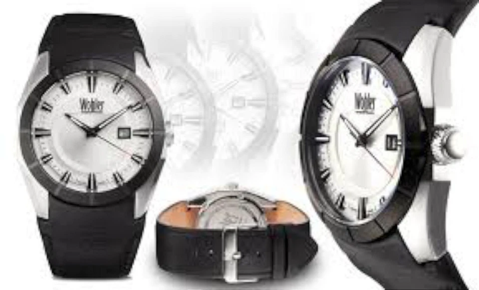NUEVO Reloj Informal Wohler 1291M Para Hombre Hecho en Suiza Colección Adorno Plateado/Negro Foto 1 de 1