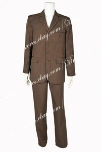 Who is the Doctor Cosplay Costume The Doctor Brown Stripe Suit Outfit New - Picture 1 of 10