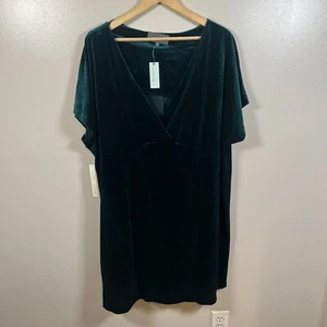 Sunday In Brooklyn Velvet Nancy Tunic Dress Size 2X Anthropologie Holly Green - Picture 1 of 11