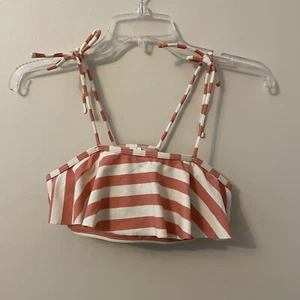 Tea Collection Tie Shoulder Ruffle Bathing Suit Top Girl's Size 14 - Picture 1 of 3