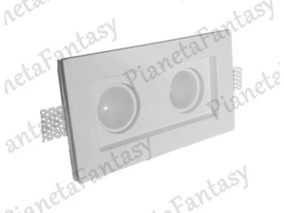 Porta Faretto Doppio Slim in Gesso da Incasso a Scomparsa + Molla Lotto 10 Pezzi - Immagine 1 di 2