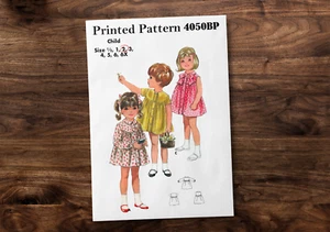 Butterick 4050 Schnittmuster - Kinderkleid - Größen: 9mns, 1, 2, 3, 4, 5, 6, 6X - Bild 1 von 4