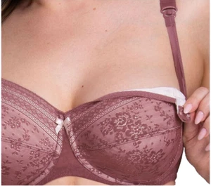 Anita Maternity Flower 5053 Still Bra Gr.65I UK 30G Kwik Click Underwired Berry - Picture 1 of 6