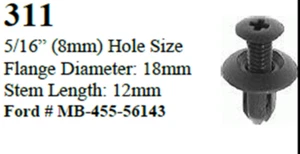 25 Pcs Mountings Headliner Retainer Fastener Compatible with Ford MB-455-56143 - Picture 1 of 2