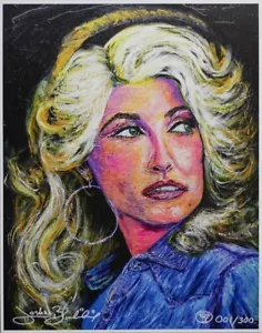 Dolly Parton Country Limited Edition 11x14 Leinen Fine Art Druck signiert #'d/300 - Bild 1 von 3