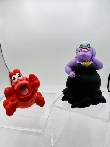 Little Mermaid Ursula & Sebastian Figure Rubber Bath Toy 5” Cover
