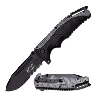 Navaja de bolsillo plegable MTECH USA 8 3/4” con apertura de resorte asistida negra gris sistema operativo Foto 1 de 3